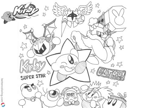 Kirby Coloring Pages Inktober By Nintooner Free