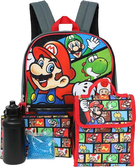 Nintendo Mario 5 Piece Backpack Set