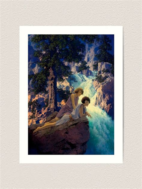 Waterfall Maxfield Parrish Midcentury Art Deconouveau Illustration