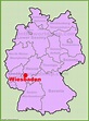 Wiesbaden location on the Germany map - Ontheworldmap.com