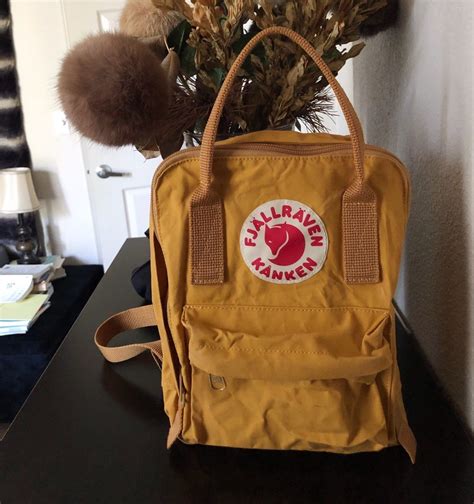 Authentic Ochremustard Yellow Fjallraven Kanken Backpack Size Small