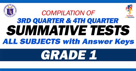 Grade Compilation Of Summative Tests Rd Th Quarter All Subjects Free Download Deped