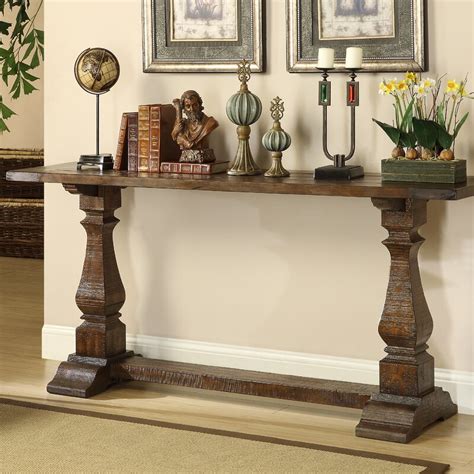 Modern console table design for your home decorations 2021. One Allium Way Louise Console Table in Brown & Reviews ...