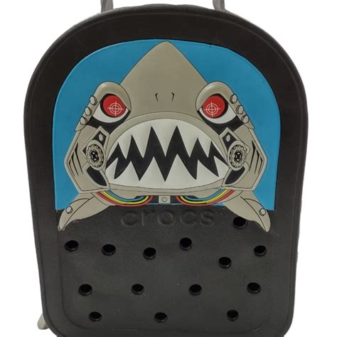 Crocs Accessories Crocs Black Robo Shark Light Up Backpack Bookbag