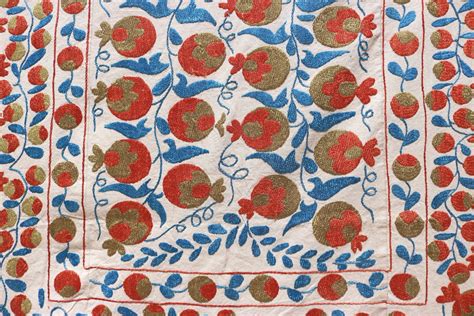 Suzani Bukhara Uzbek Handmade Embroidery Pomegranate Etsy