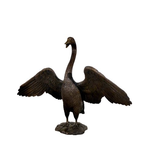 Bronze Standing Swan Fountain Sculpture Metropolitan Galleries Inc