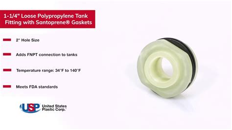 1 ¼” Loose Polypropylene Tank Fitting With Santoprene® Gaskets Us