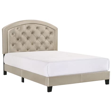 Crown Mark Gaby Full Upholstered Platform Bed With Adjustable Headboard