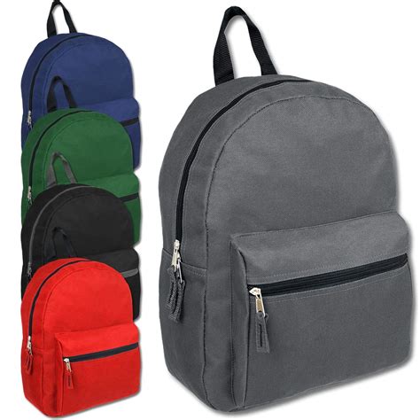 Wholesale 15 Inch Basic Backpack 5 Assorted Colors — Bagsinbulk