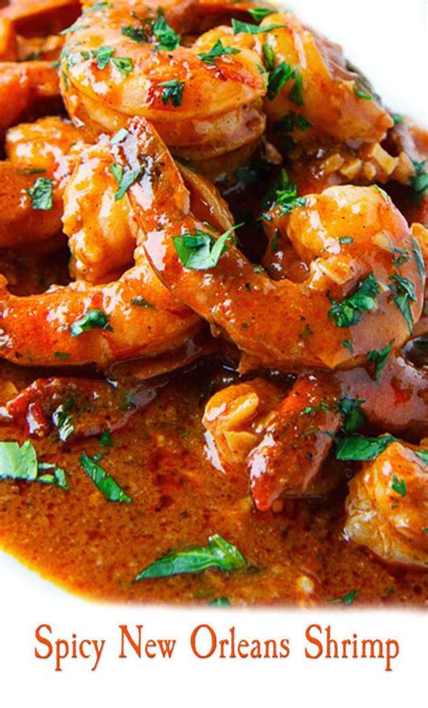 Fresh shrimp are baked in a sauce flavored with lots of spice, garlic, lemon juice, and green onion. Spicy New Orleans Shrimp Recipe