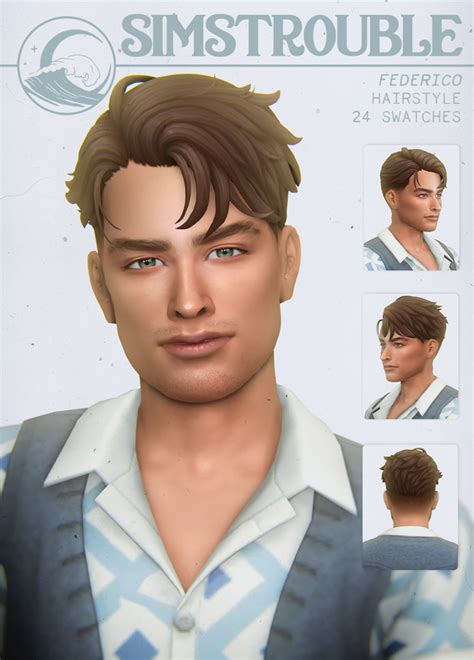 Federico By Simstrouble Patreon Sims 4 Hair Male Sims 4 Characters