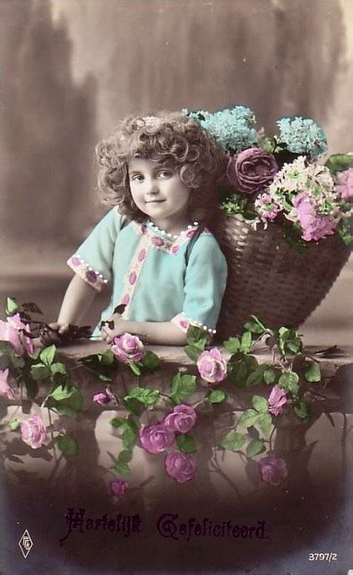 Vintage Postcard ~ Flower Girl Chicks57 Flickr