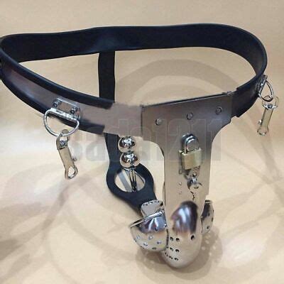 NEW Redesigned Breathable Padlock Male Chastity Belt Device Plug D