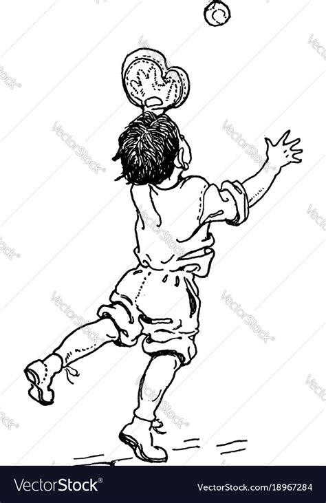 Boy Catching Ball Vintage Royalty Free Vector Image