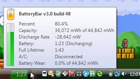 Batterybar Adds A Power Meter To The Taskbar