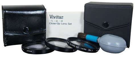 Vivitar 49mm 1 2 4 Close Up Lens Set Blower Brush