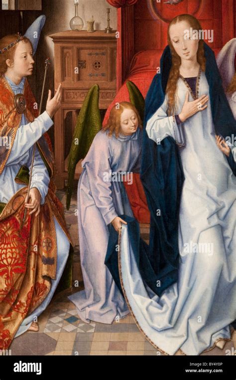 Detail The Annunciation 148089 By Hans Memling Stock Photo Alamy