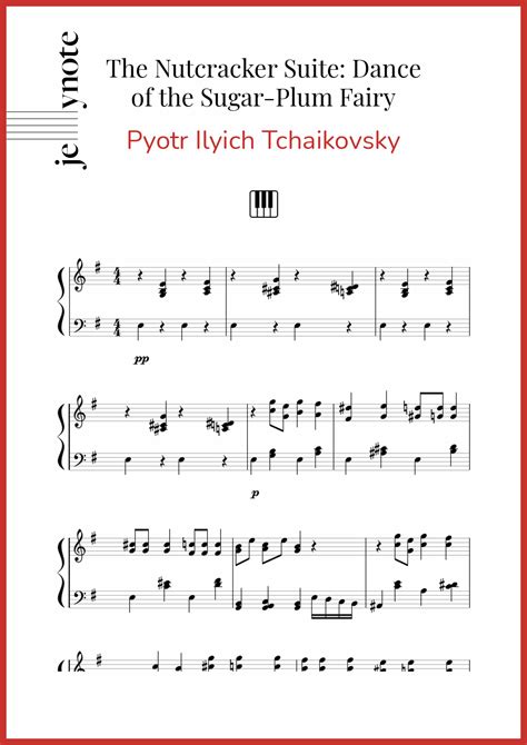 pyotr ilyich tchaikovsky  nutcracker suite dance   sugar plum fairy piano sheet