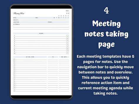 Remarkable 2 Meeting Minutes Template Remarkable Notes Taking Etsy
