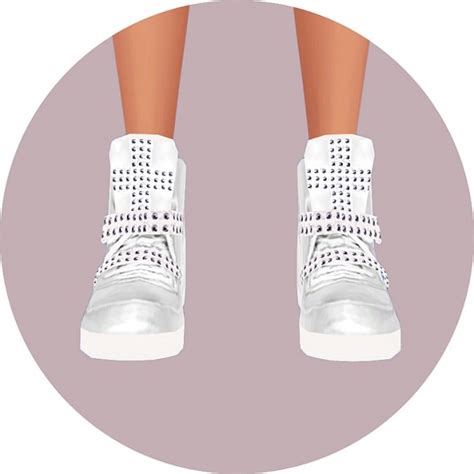 Female Cross Stud High Top Sneakers At Marigold Sims 4 Updates