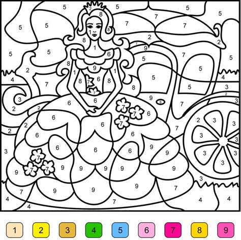 Princess Color By Number | Free online coloring, Cool coloring pages