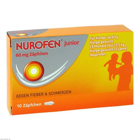 NUROFEN Junior 60 mg Zäpfchen (10 St) Preisvergleich, PZN 4085246