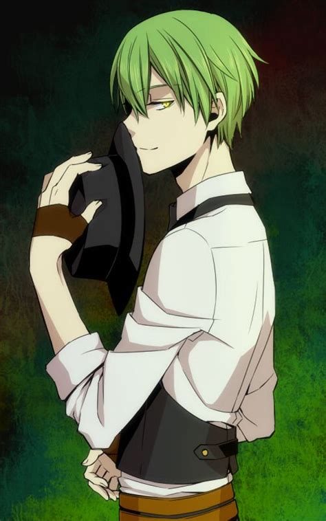 Green Haired Anime Character Male
