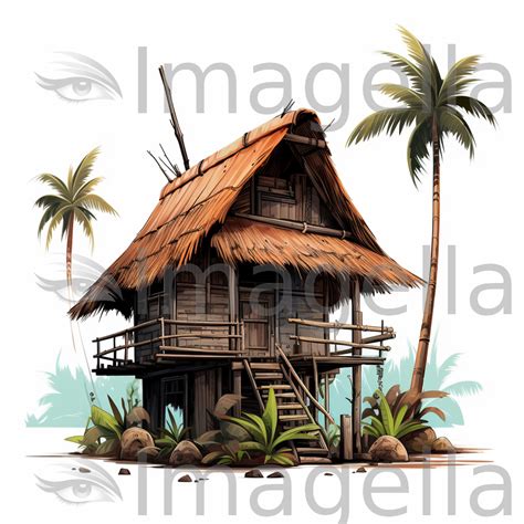 Bahay Kubo Clipart In Chiaroscuro Art Style Graphics High Res 4k