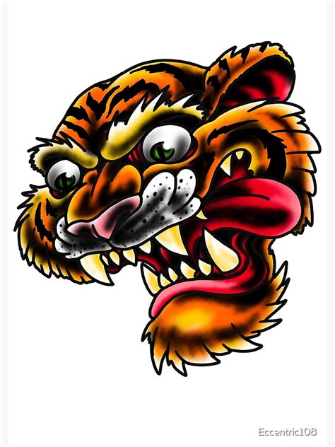 Crazy Tiger Poster For Sale By Eccentric108 Redbubble