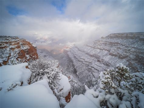 Grand Canyon National Park Winter Snow Mather Point Fine Art Landscape