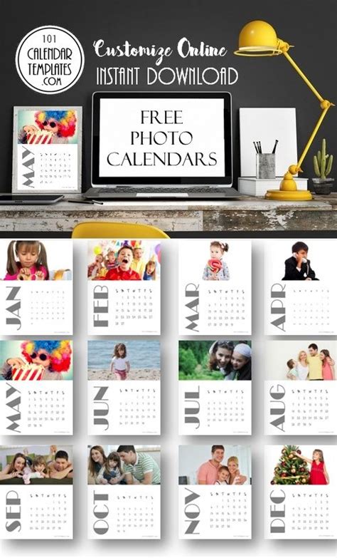 Free Printable Photo Calendars Instant Download Customize Online With