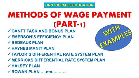 With Examples Methods Of Wage Payment Part 1 Incentives Plans