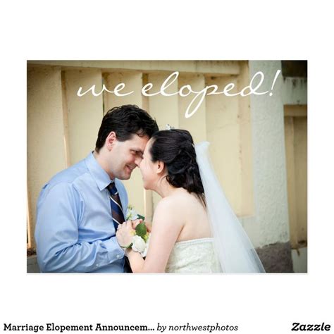 Marriage Elopement Announcement Photo Postcard Zazzle Elopement