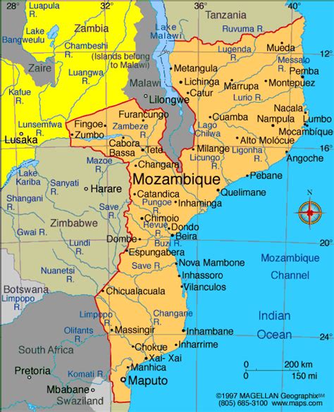 Mozambique Map Infoplease