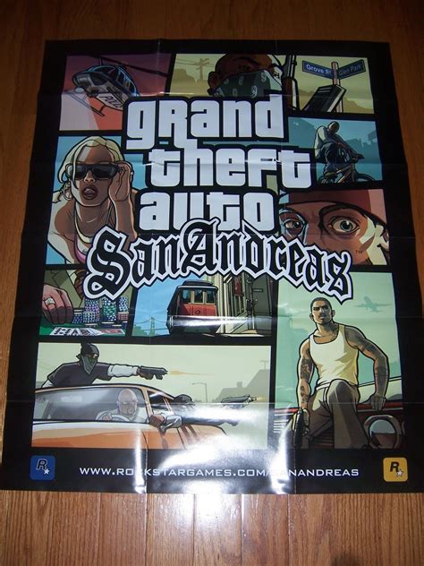 Grand Theft Auto San Andreas Poster And Map Official Rockstar Poster Ebay