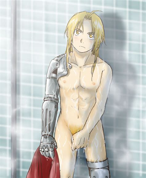 Edward Elric Fullmetal Alchemist Shower Tagme S Boy Asymmetrical Arms Bathroom Blonde