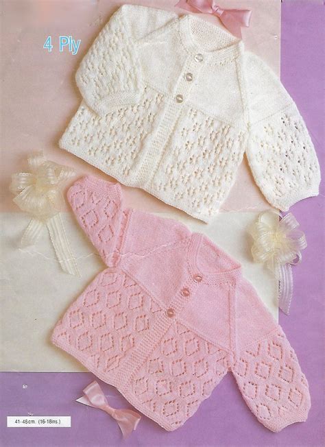 Baby Cardigan Knitting Pattern Baby Jacket Lacy Cardigan Girls Matinee