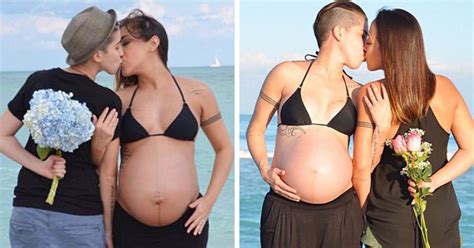 Lesbian Couples Side By Side Pregnancy Photos Encourage