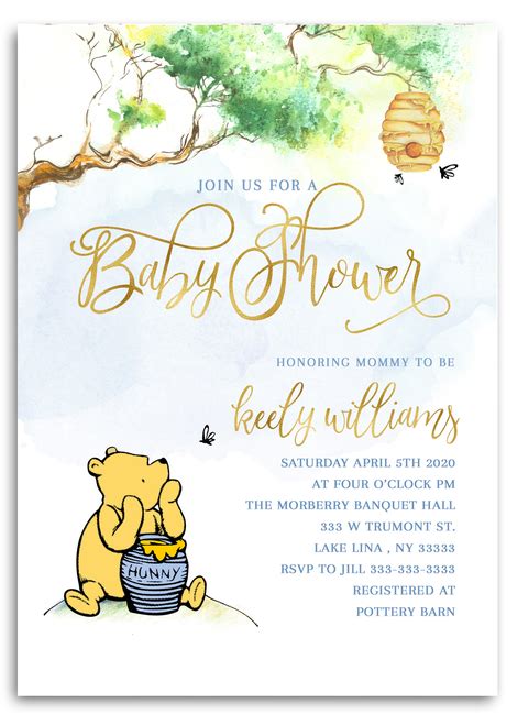We've gathered the coolest baby shower game ideas and activities specifically to make your winnie the pooh baby shower a blast! Winnie the pooh, winnie baby shower invitation, #1