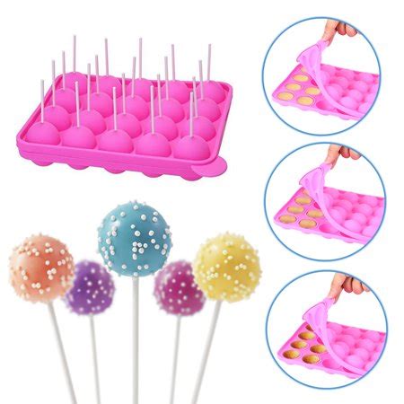 This little treat is a combination of vanilla cake, frosting, and pink candy coating. 20-cavity Silicone Cake Mold Half Circle Lollipop Party ...