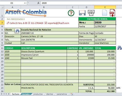 Ejemplos De Facturas En Excel