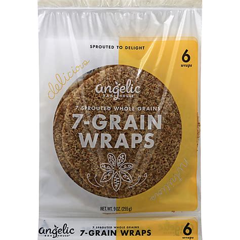 Angelic Bakehouse 7 Sprouted Whole Grains 7 Grain Wraps 6 Ct Bag