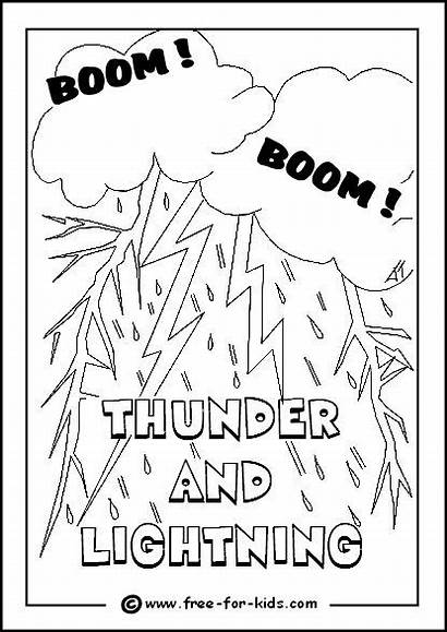 Coloring Thunder Weather Pages Lightning Preschool Storm