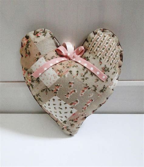 Here Is A Lovely Shabby Chic Heart Made With A Lovely Patchwork