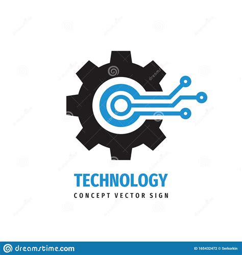 Digital Tech Vector Business Logo Template Concept Illustration Gear