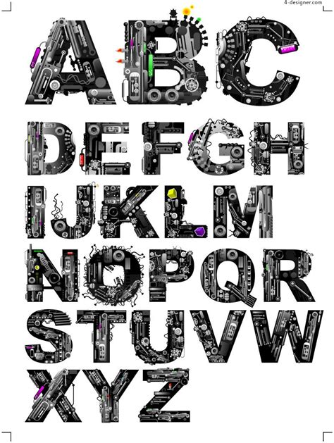 Alphabet Letters With Design Alphabet Carousel 3 Inch Stencil By