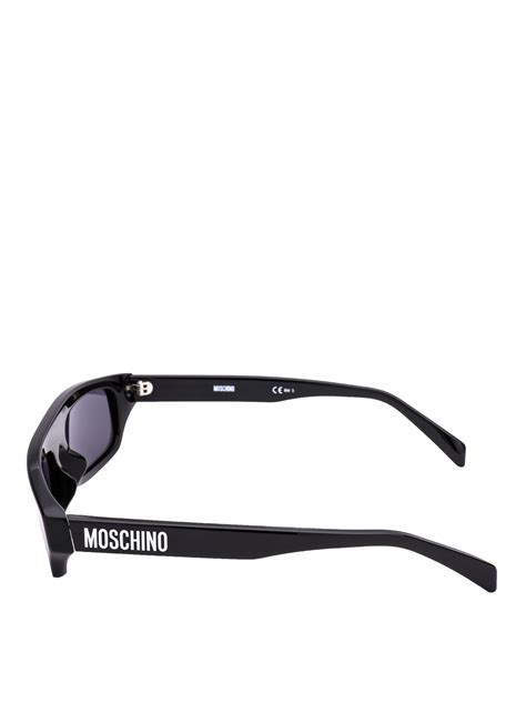 Sunglasses Moschino Black Acetate Rectangular Sunglasses Mos047s807ir