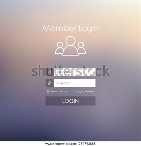 Login Form Menu Simple Line Icons Stock Vector Royalty Free 254743888