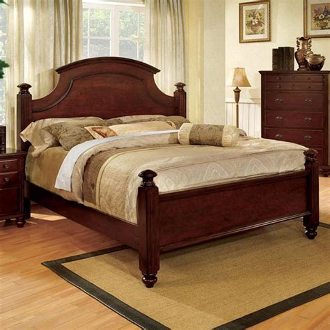 Shop Furniture Of America Gabrielle Cherry King Poster Bed At Lowes Com
