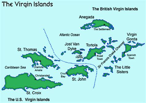 Administrative Map Of Us Virgin Islands Us Virgin Islands